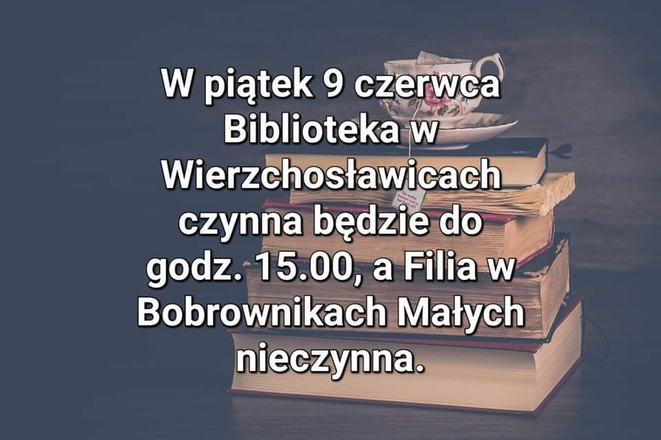 Zmiana godzin otwarcia biblioteki