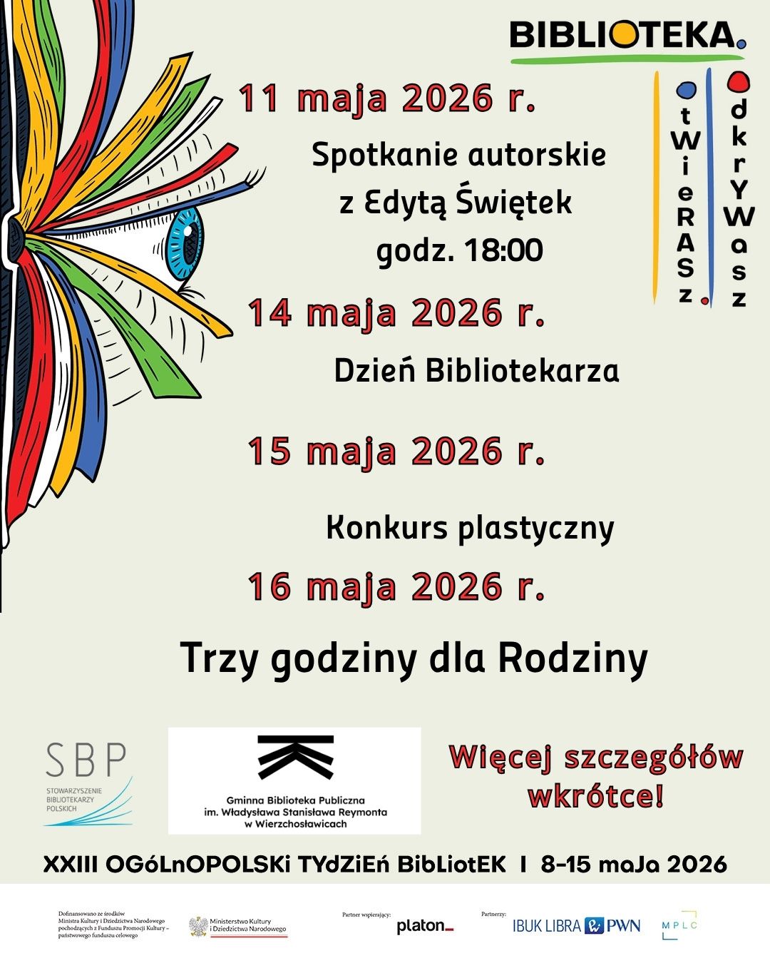 Już niebawem XXIII Ogólnopolski Tydzień Bibliotek