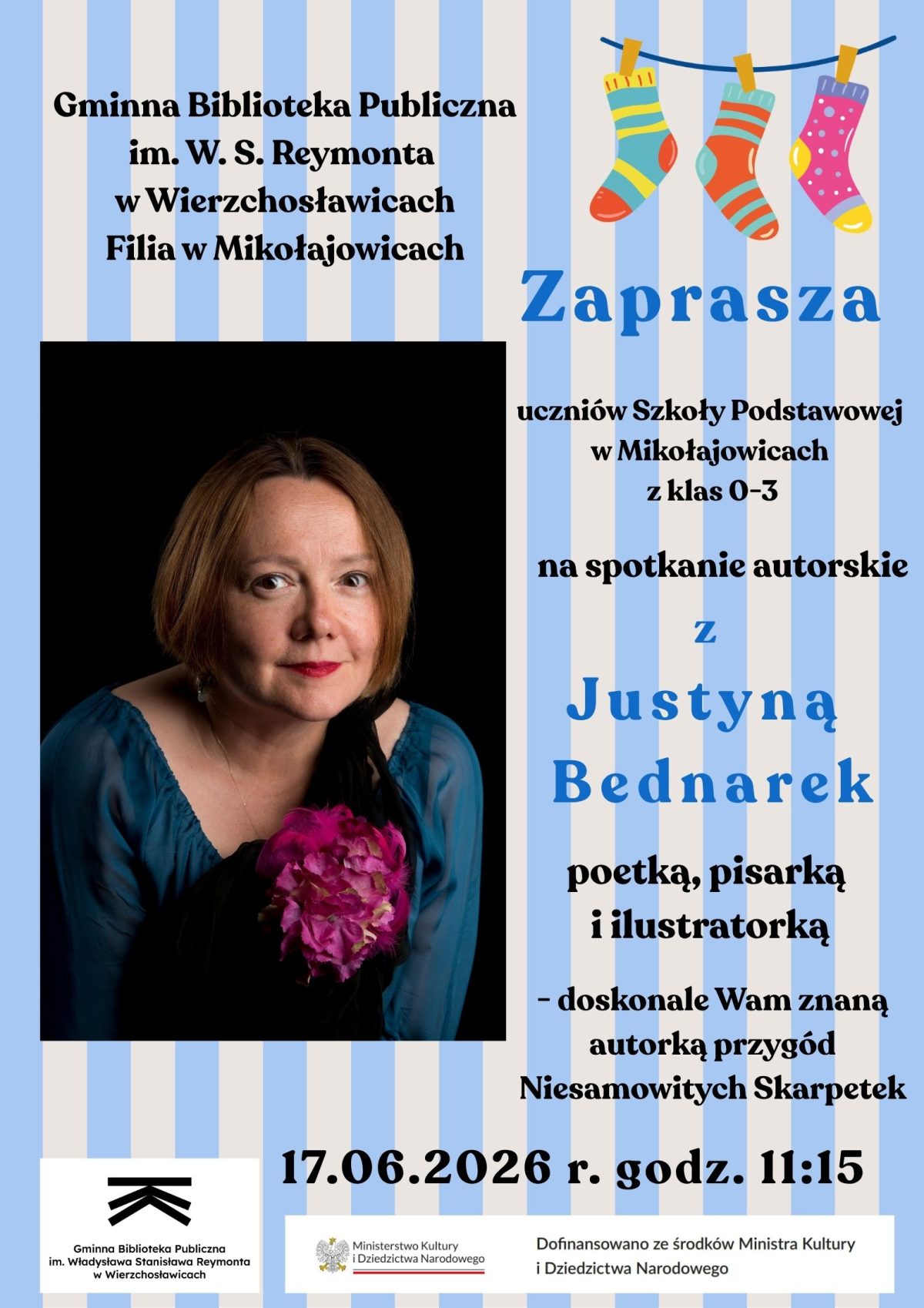 Spotkanie z Justyną Bednarek w SP w Mikołajowicach