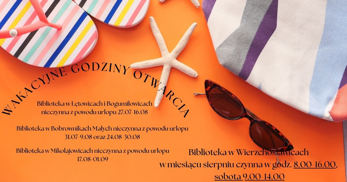 Wakacyjne godziny otwarcie